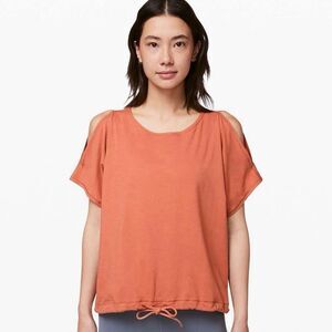Lululemon Renew The Day Canyon Rock Short Split Sleeve Drawstring Hem Top 10
